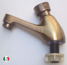 RUBINETTO OTTONE COLLO CIGNO TEMPORIZZATO PER LAVABO - BRONZATO - BRONZO