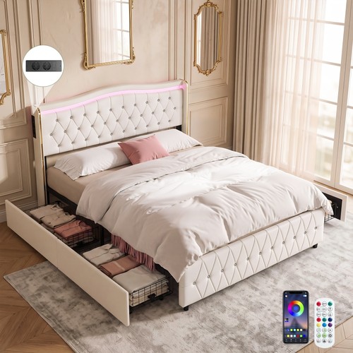 Struttura letto imbottita - , con