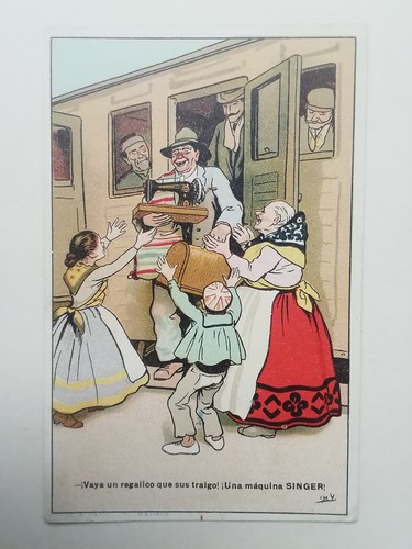 Cartolina pubblicitaria singer - cartolina,