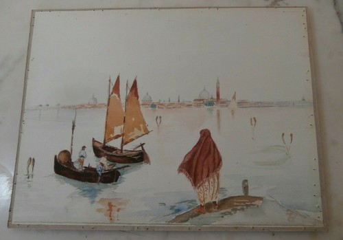 Antico acquerello veduta - antico, di