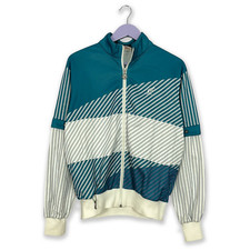 Felpa Australian Alpina Vintage bianca e azzurra con zip - Taglia 48 uomo