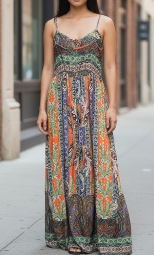 Maxi abito boho spaghetti - maxi,