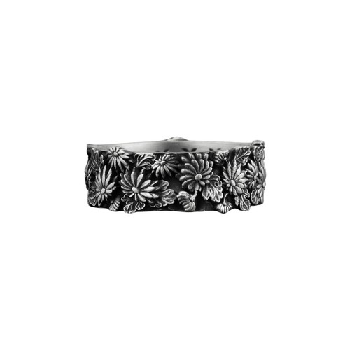 Anello con teschio fiore - con,