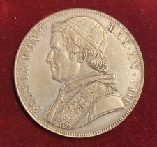 3852 - Riproduzione Moneta Stato Pontificio - Papa Pio IX  - 5 Lire 1870