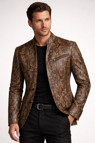 Blazer uomo pitone - , stampa