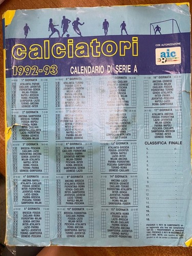 Album calciatori 1992 1993 - album, 1992-1993