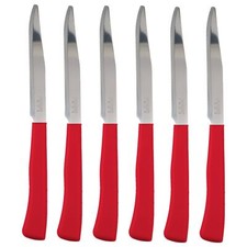 Coltelli Bistecca 24pz Manico in Polipropilene Doppia Affilatura 22cm Rosso