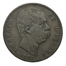 2 Lire 1887 II tipo - Roma - Umberto I - Regno d'Italia - qBB