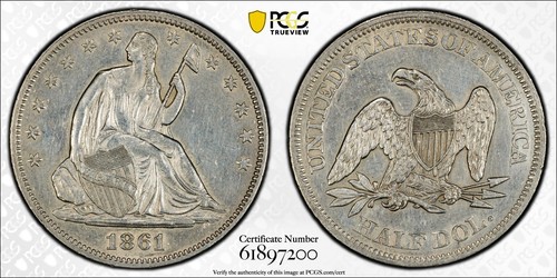1861 pcgs dettagli mezzo - au,