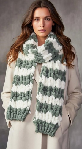 Handmade chunky chenille scarf - chunky,