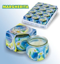 x Set 12 Pezzi Vasetto In Vetro Con Candela Profumata Margherita hmj