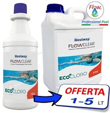 Bestway ECO CLORO Liquido → 1 / 5 Lt - Sanificante Schiarente per Acqua Piscina