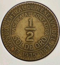 Perù 1/2 Sol De Oro 1935 In