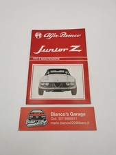 Libretto uso e manutenzione Alfa Romeo Junior Zagato