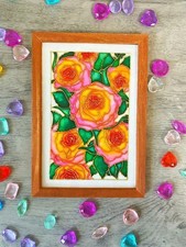 Quadro Vetro Colorato Rose