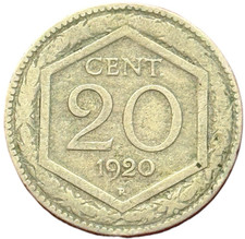 20 CENTESIMI 1920 - ESAGONO -