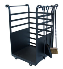 LINEA DESIGN CRUCCOLINI CARRELLO PORTALEGNA CON ATTREZZI in ferro battuto