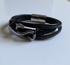 Bracciale uomo in pelle con