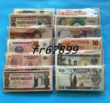 100 pezzi banconote diverse UNC alta qualità, cartamoneta NUOVA, tutte originali