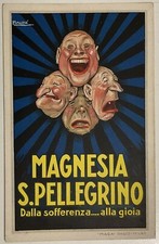MAGNESIA SAN PELLEGRINO CARTOLINA PUBBLICITARIA VIAGGIATA ILL. MAUZAN