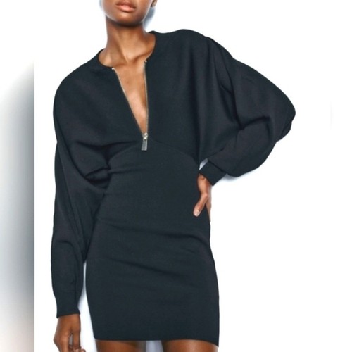 Abito midi zara nero maglia - abito,