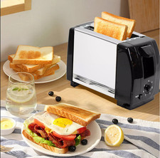 Tostapane In Acciaio 1000W 2 Fessure Sylver Crest 7 Impostazioni  Professionale