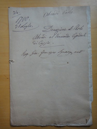 1700 donazione paolo - paolo, abondi