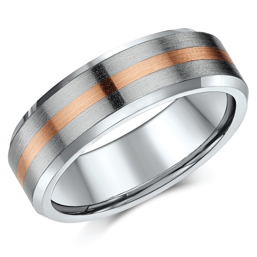Titanio 9ct oro rosa - &,