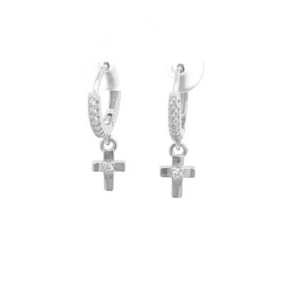 Orecchini croce argento - orecchini, in
