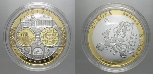 Medaglia grecia europa metallo - europa,