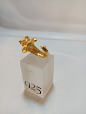 Anello Gatto In Zama Dorata Regolabile Per Varie Misure