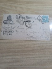 Italia Regno 1898 Cartolina Pubblicitaria Florio Martinez  Da Marsala X...