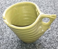 Brocca Anelli Goffrati Verde Design Sapore Art Nuevo Pezzo Decorazione Unico