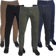 Pantaloni uomo slim fit chino elasticizzato tasca  america dalla 42 alla 60  710