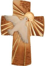 CROCIFISSO CROCE DELLA PACE CM 18 SCOLPITO IN LEGNO DELLA VALGARDENA 