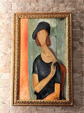 Quadro Modigliani di Jeanne Hebuterne - Au Chapeau