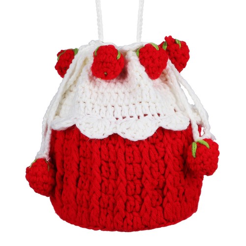 Borsa all uncinetto fragola - borsa, all'uncinetto