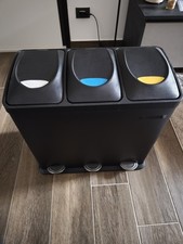 SONGMICS Pattumiera di 54L, Cestino di Spazzatura, 3 x 18L, a 3 Sezioni, con Ped