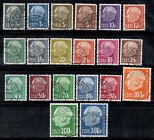 Saar 1957 Michel 409-428 timbrato 60% firmato BPP, Theodor Heuss