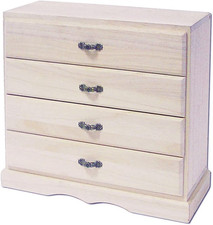 Cassettiera Da Tavolo Legno Di Zattera 4 Cassetti 30 X 13 X 28 Cm.