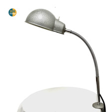 Lampada da scrivania collo d'oca industriale vintage morsetto luce tavolo antico Made in Italy