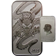 Dragon Rettangular 2025 1 oz argento Ag 999,9 Perth Mint Australia incl capsula