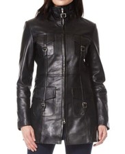 Cappotto pelle nero con - in,