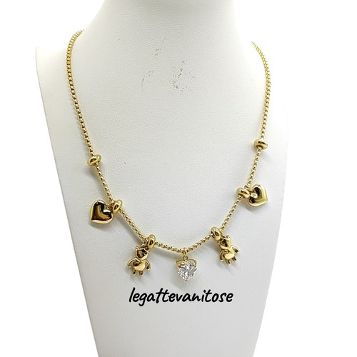 Collana donna acciaio dorato - donna,