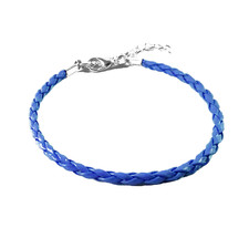 Bracciale Blu corda cuoio