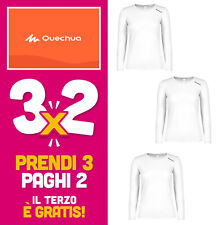 QUECHUA - PROMO 3x2 MAGLIETTE DONNA MANICA LUNGA - IN TESSUTO PILE - BIANCO