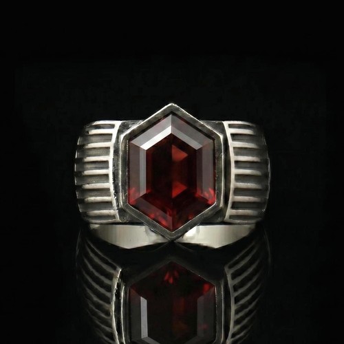 Anello uomo sigillo granato - uomo,
