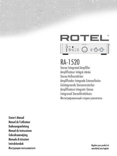 Rotel 1520 amplificatore - rotel, ra-1520