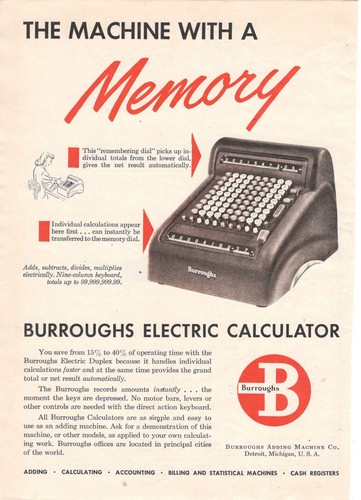 Burroughs calcolatrice - burroughs,