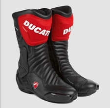 DUCATI Corsa Stivali in Pelle da Moto Uomo Stivali da Motociclista in Pelle CE